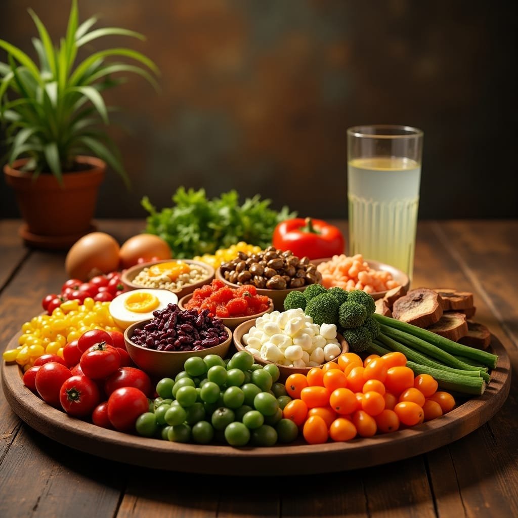 prato com comida saudavel frutas salada Salada fresca com alface, tomate e abacate para uma alimentação equilibrada. Saude é essencial viva plenamente